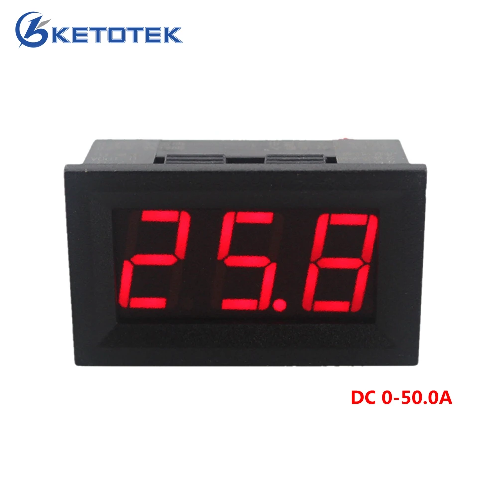 

Red LED display DC Ammeter Current Panel Meter Ampere Meter Digital Ammeter DC 0-50.0A
