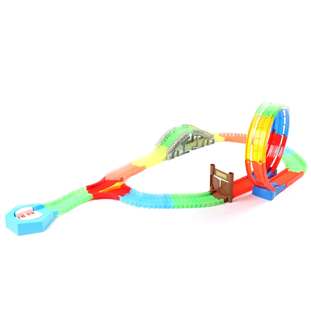 Electic DIY Magic Twister треки трюк петля действие свет гоночный автомобиль набор светится