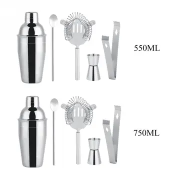 

5PCS Stainless Steel Cocktail Shaker Mixer Drink Bartender Tools Bar Set Kit Home Use for home kitchen bar restaurant party