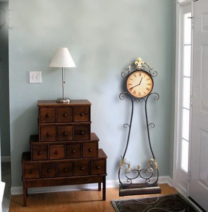 Big Size Retro Floor Clock Vintage Metal Floor Clocks Living Room Large Antique Color Iron Round Clock For Bed Room decoration Big Size Retro Floor Clock Vintage Metal Floor Clocks Living Room Large Antique Color Iron Round Clock For Bed Room decoration