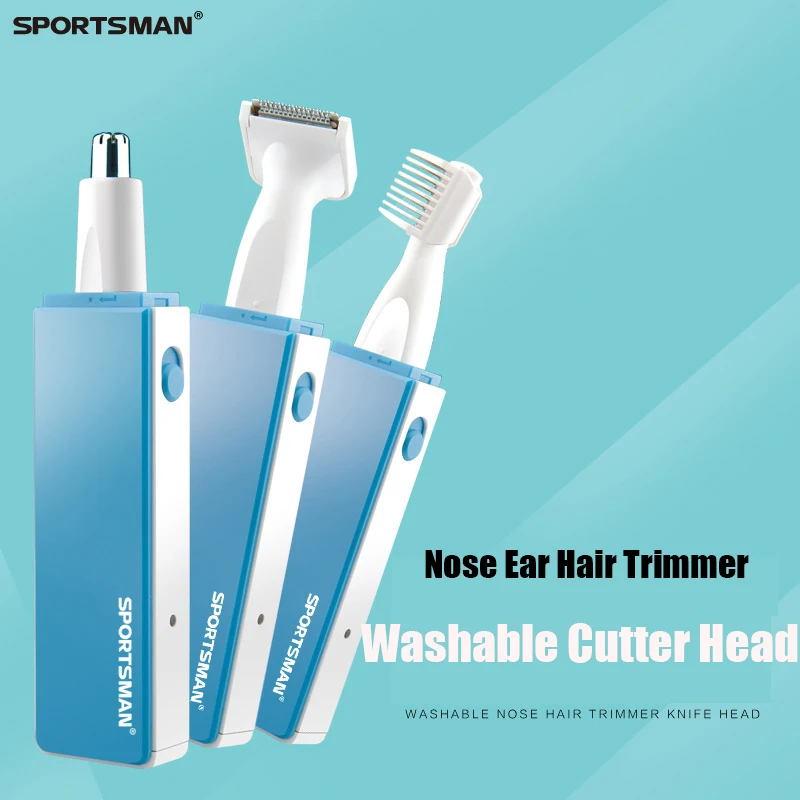 SPORTSMAN 3 in 1 Electric Nose Hair Trimmer Men Women With Scraping Cut