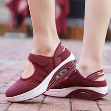 Модные летние женские туфли на плоской платформе; Женская Повседневная дышащая обувь с сеткой на липучке; zapatos mujer; женские туфли-лодочки