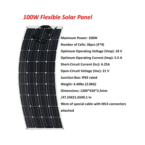 5 шт. 100 Вт гибкий модуль солнечной панели с инвертором 1500 Вт и 50А MPPT контроллер домашнего использования полный 600 Вт комплект солнечных батарей