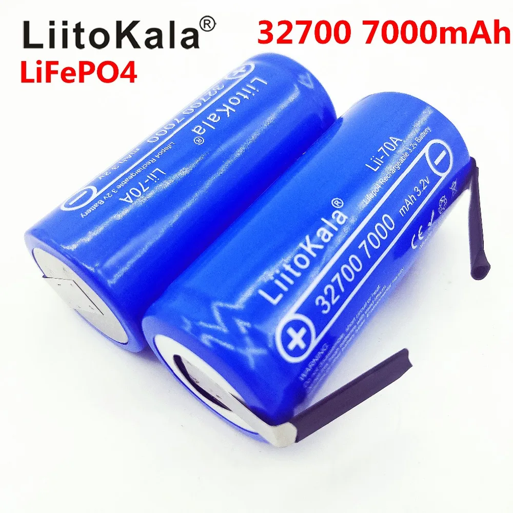 LiitoKala Lii-70A 3,2 32700 7000mAh LiFePO4 батарея 35A непрерывный разряд максимум 55A батарея высокой мощности+ никелевые листы