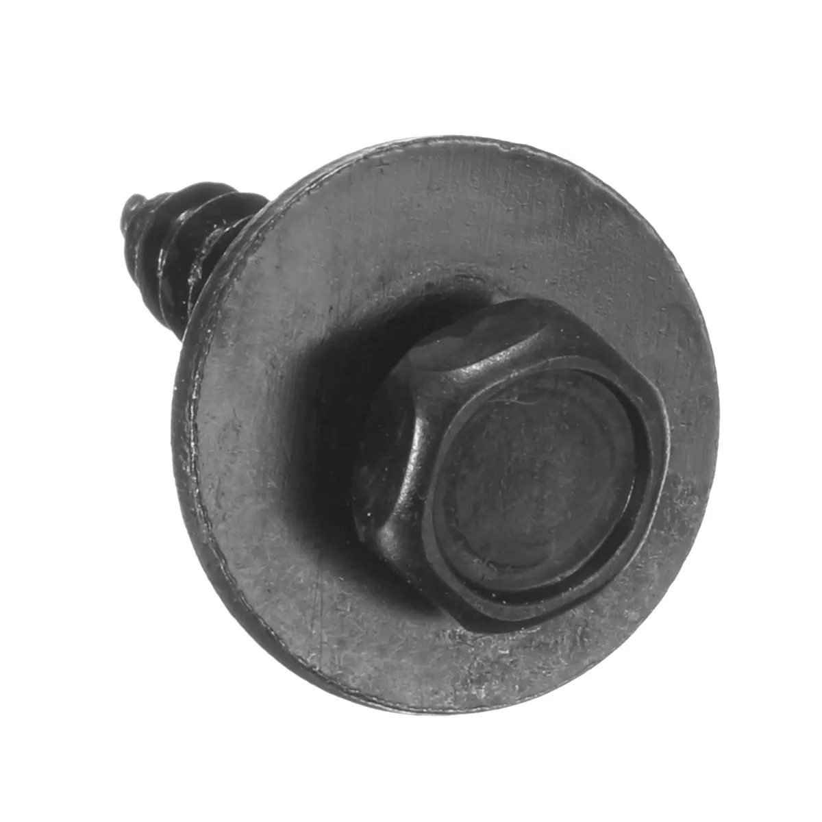 10PCs Universal Self Tapping Screw & Washers 4.8 x 19 mm Black 8mm Hex