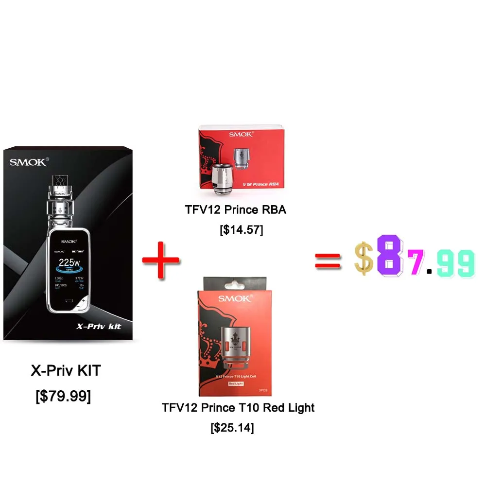 100%Original SMOK X-PRIV Kit with 225W X PRIV Mod 8ml TFV12 Prince Tank Vaporizer Electronic Cigarette VAPE Kit VS SMOK G Priv 2 100%Original SMOK X-PRIV Kit with 225W X PRIV Mod 8ml TFV12 Prince Tank Vaporizer Electronic Cigarette VAPE Kit VS SMOK G Priv 2