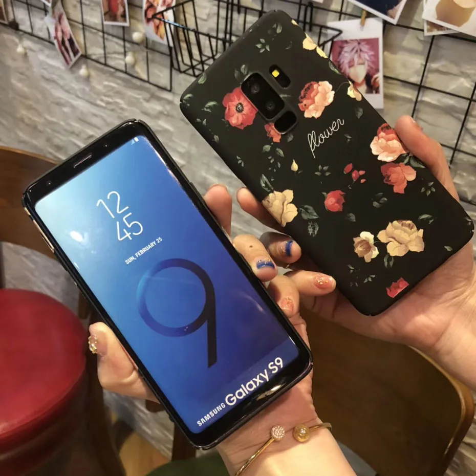 YAMIZOO Flower Marble Case For Samsung Galaxy s8 s9 Plus Cover s7 Edge Luminous Hard Phone Cases For Samsung s8 s9 Case Note 8 9 (11)