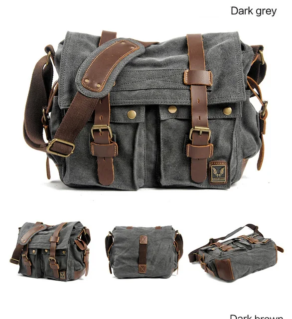 Canvas Big Messenger Bag | PIEAL