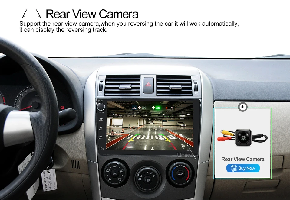 Top AKLL9071 uniway android 8.1 car dvd for toyota corolla 2008 2007 2009 2010 2011 2012 car radio gps player headunit navigation 6