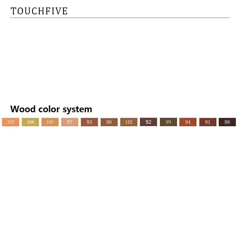 TouchFIVE 30/40/60/80 Цвет маркеры манга рисунок Маркеры Ручка на спиртовой основе эскиз жирной двойной кисть товары для рукоделия - Цвет: 12 WOOD