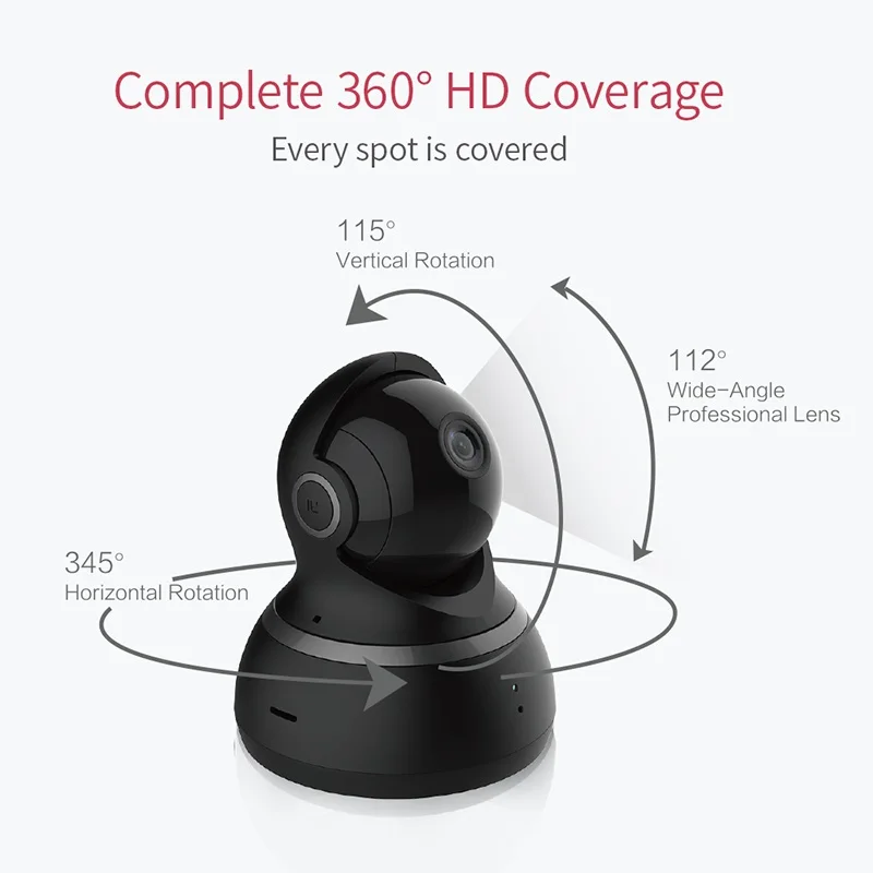 Купольная Камера YI 1080P Панорамирование/Наклон/Зум Беспроводная IP Безопасность