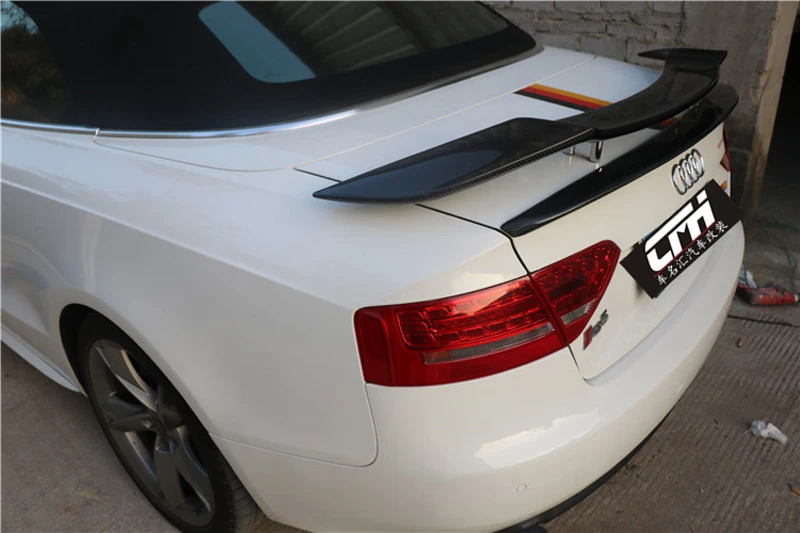 Для Audi A5 S5 RS5 Coupe трансформер/жесткий Топ Высокое качество Черный карбоновое волокно задний багажник универсальный спойлер 2009-UP