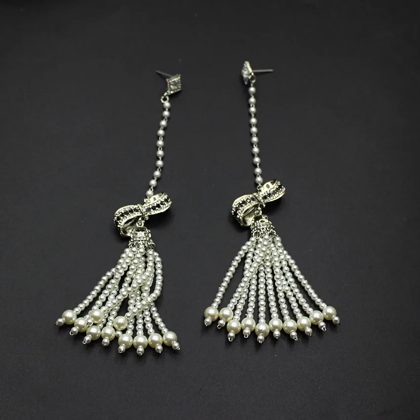 South Korea's latest tassel earrings fancy ladies fan party banquet