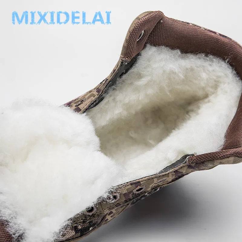 Kaufen MIXIDELAI Neue Große Größe Winter Wolle Männer Stiefel Wasserdichte männer Camouflage Military Warme Stiefel Männer Kampf Armee Stiefel schnee Stiefel