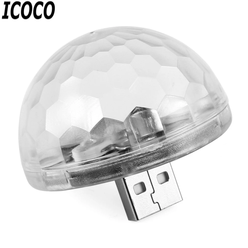 

ICOCO 1pcs USB Mini LED Ball Stage Neon Lamp Colorful Light for DJ Stage Christmas Holloween Birthday Party Festival Home Decor