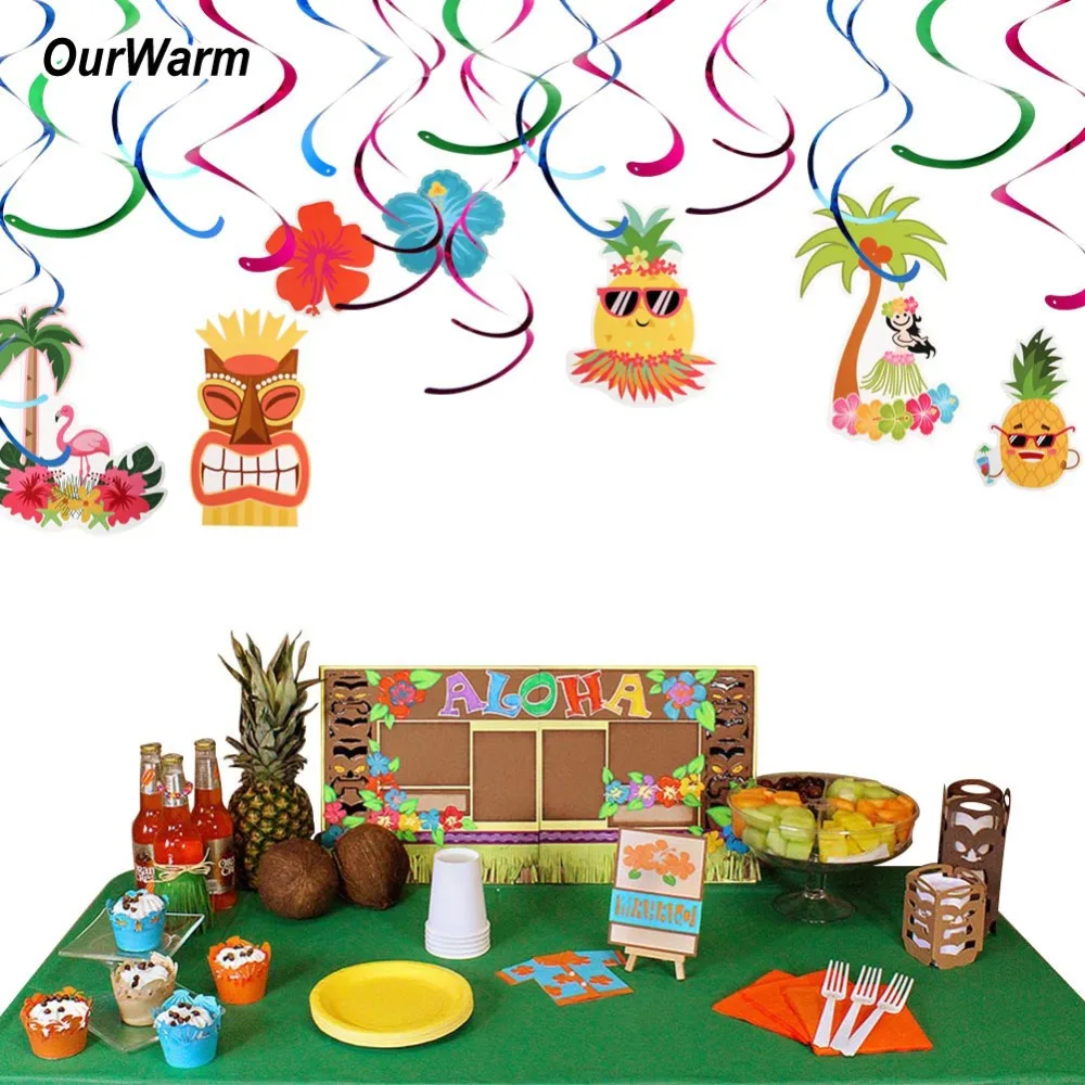 

OurWarm Hawaiian Decorations Luau Hanging Swirls Hanging Ornament Summer Hawaiian Theme Party Supplies Baby Show