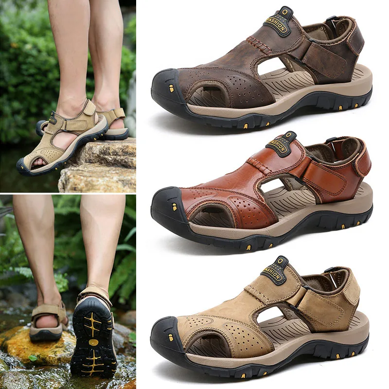 

2019 New Men's Sandals Beach Shoes Closed Toe Breathable Anti-slip Casual for Summer Hiking WML99