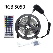 5M RGB Led Strip Light Kit SMD5050 150Leds Flexible Light Led Tape+44Keys Remote Controller+12V 2A Power Supply Home Decoration
