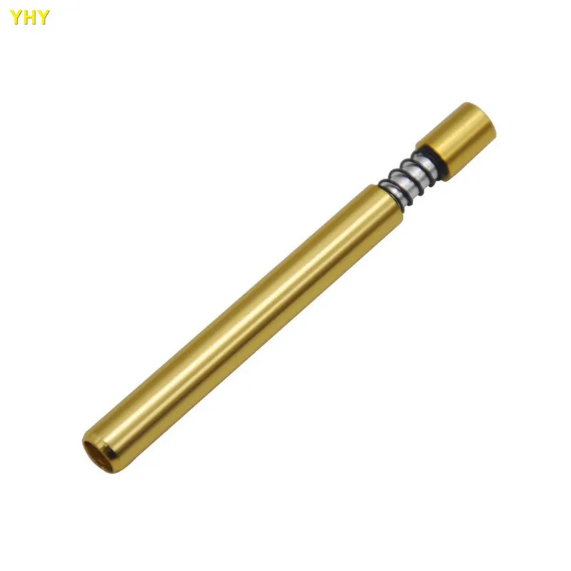 82mm Length Metal Smoking Pipe Filter Tips Aluminium One Hitter with Spring Aluminium Spring Bats Can Clean Itself 6 Colors  02
