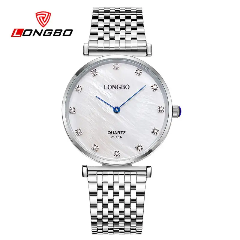 

LONGBO Men Women Watches Simple Style Stainless Steel Fashion Lover's Quartz Watch Casual Rhinestone Couple Watches Dress Clock