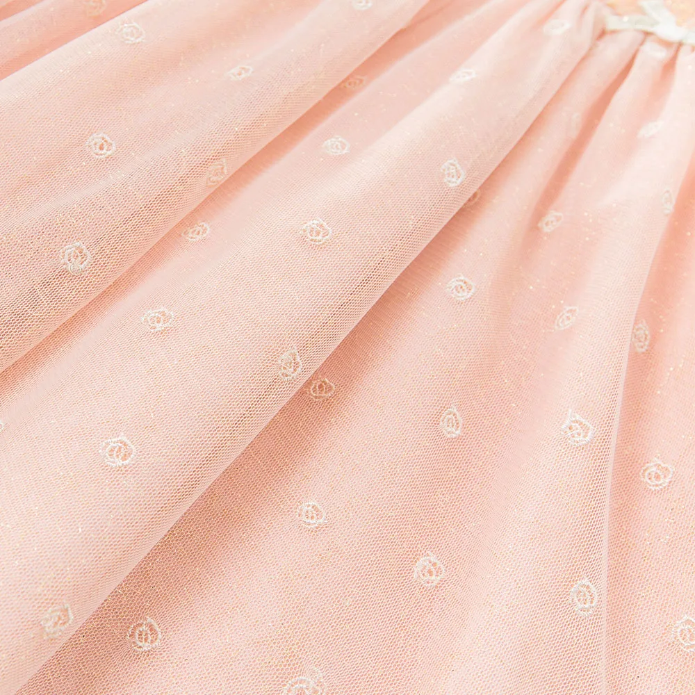 Dave Bella платье принцессы для маленьких девочек, стильная детская розовая одежда с цветочным рисунком, детское платье для малышей, DB5196