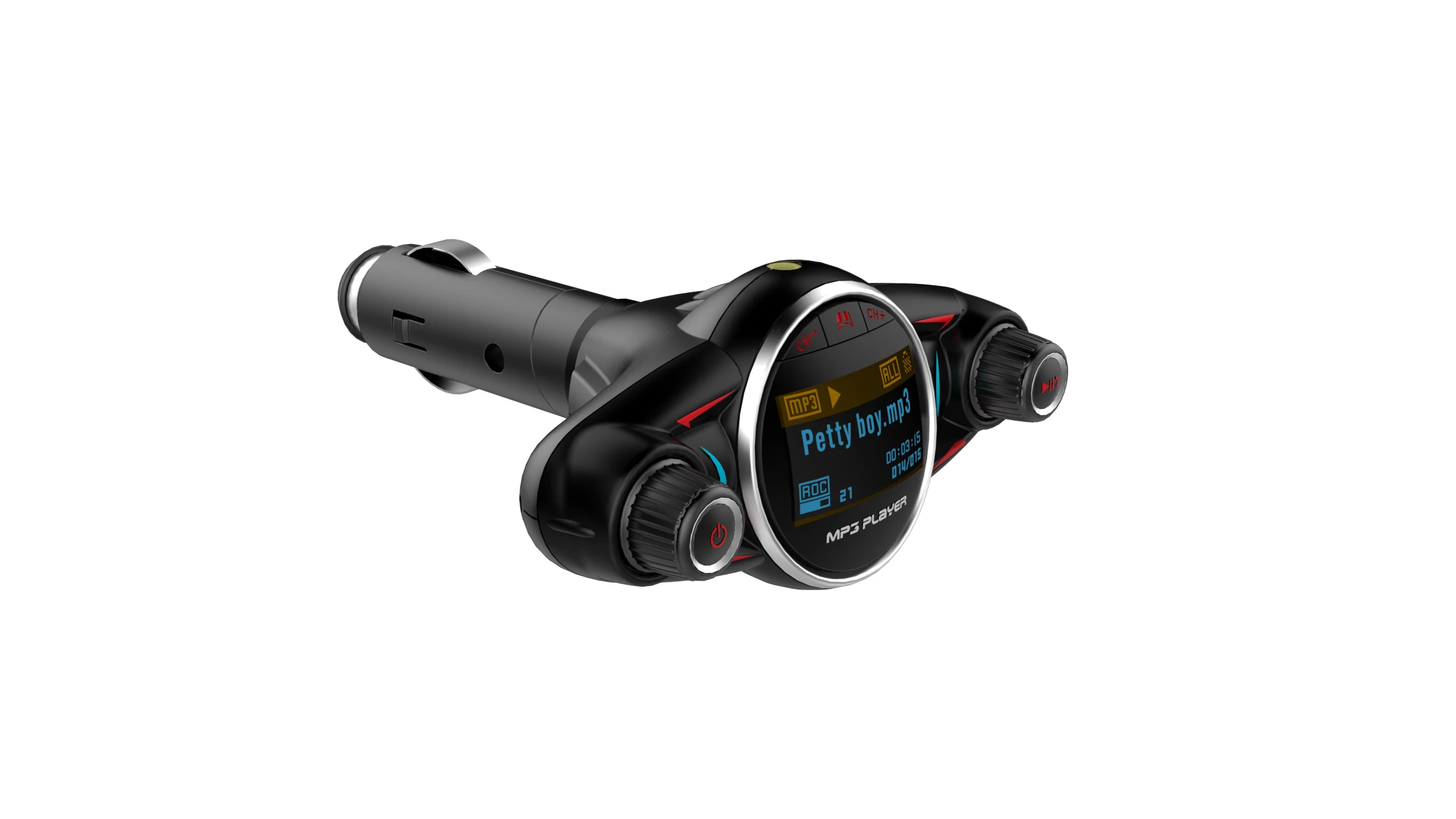 Black Автомобильный комплект с Bluetooth, Handsfree, MP3 плеер, fm-передатчик, AUX модулятор, беспроводной A2DP AUX аудио, 1,3 дюймов, светодиодный экран, USB, автомобильное зарядное устройство - Название цвета: Black