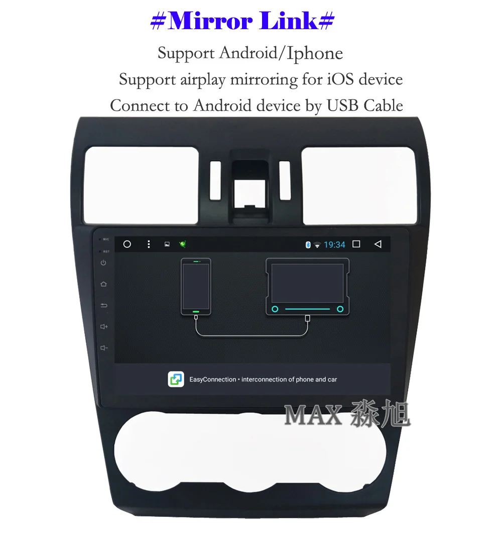 Best MAX Android 8.1.0 Car DVD Player for Subaru WRX Forester 2014 2015 2016 Car Radio RDS BT 4G WiFi SWC GPS Navigation Free Map 9