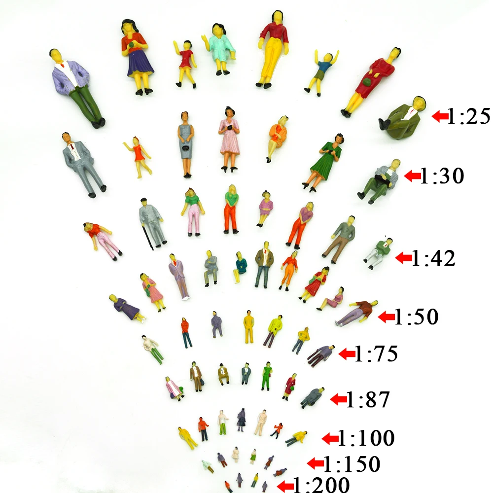 100 шт Модель поезда масштаб архитектурная модель изготовление фигурок человек модель расположения поезда масштаб вы можете выбрать игрушки коллекция