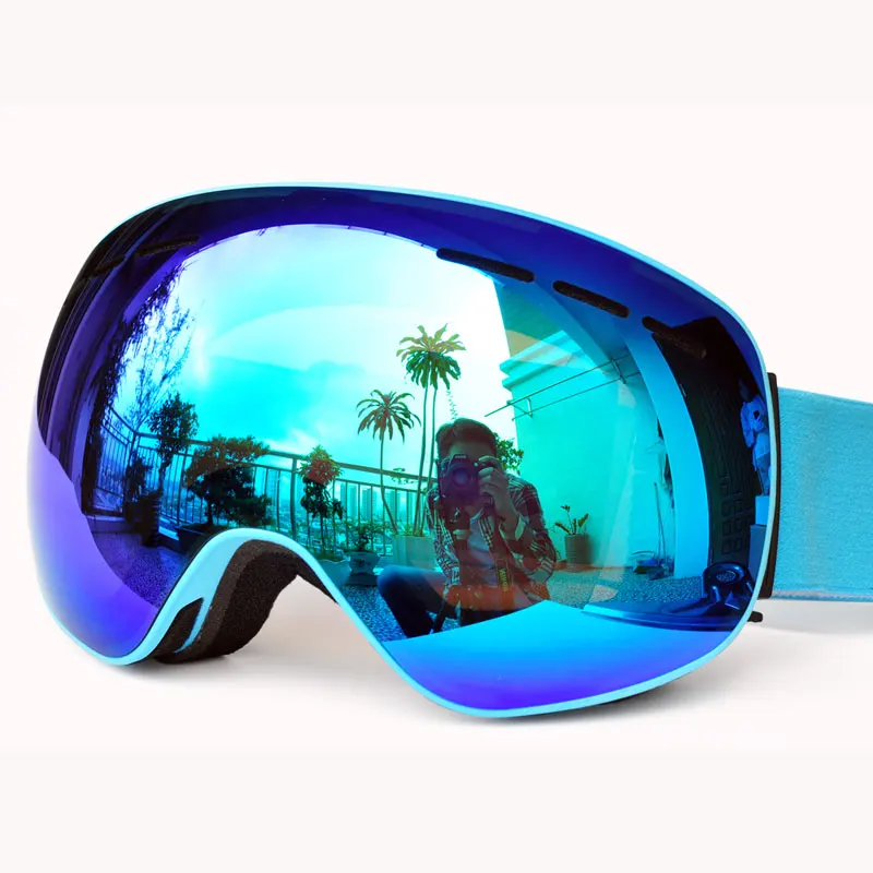 GOG-4100 зимние Магнитные соединения лыжные очки UV400 Анти-туман Лыжная маска снежные очки сноуборд лыжные очки для мужчин и женщин