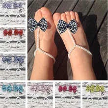 Взрывные модели в Европе и Америке, детская леопардовая обувь для младенцев, с бантиками, украшенные ножные браслеты TRQ0692