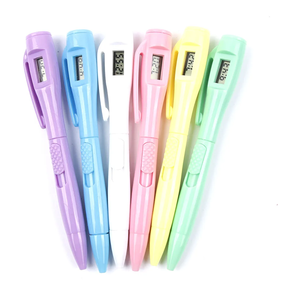 

1 pc Creative Digital Watch Ballpoint Pen Electronic Clock Pen Student Test Pen Canetas escolar material school supplies