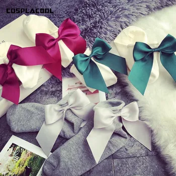 

21 Colors Bow tie silk socks Harajuku cool female essential hollow fishnet short Funny socks women sexy mesh meias calcetines