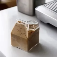 Стеклянная креативная термостойкая чашка fred 275 мл, стеклянная чашка, молочная коробка, кофейные чашки, креативная бутылка для сока, прозрачное стекло, подарки