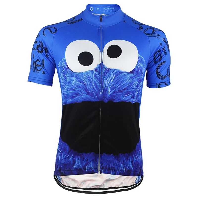 HIRBGOD, новинка, забавный мультяшный, мужской, для велоспорта, Джерси, печенье, голубые, большие глаза, для велоспорта, одежда для велоспорта, для гоночного триатлона, MTB, Джерси - Цвет: NR127