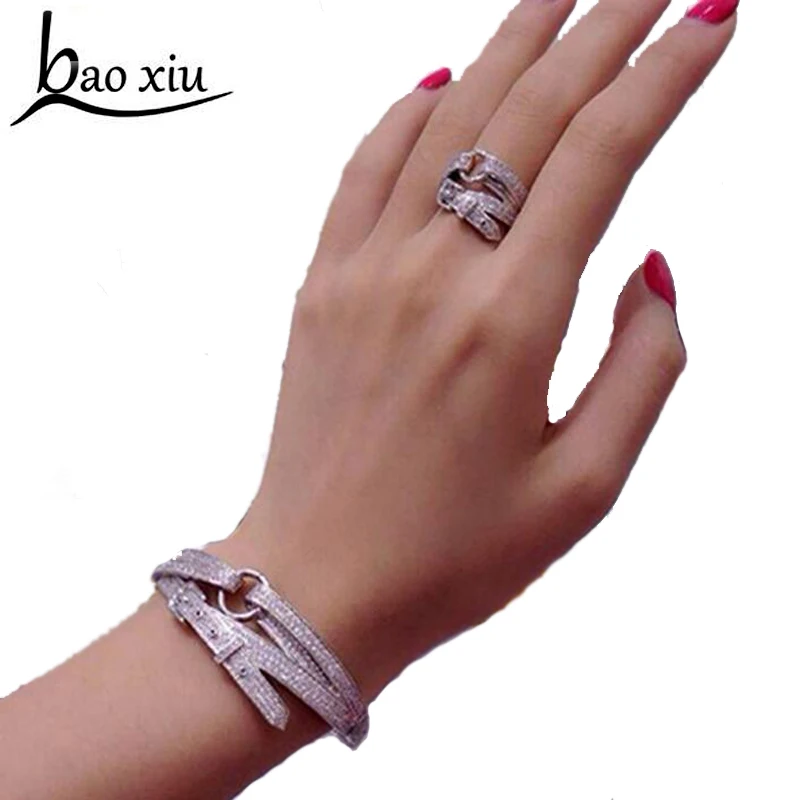 Роскошные Кристальные геометрические Пряжка подковы браслеты для женщин Bijoux фирменный дизайн Стразы манжета на руку женский браслет