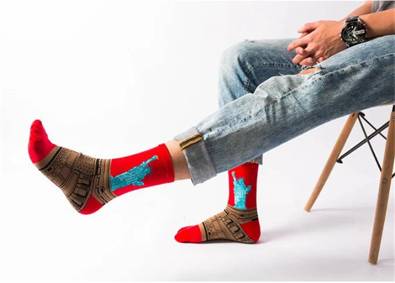 Dreamlikelin 3D Ретро картина искусство носки унисекс для женщин и мужчин Ван Гог Звездная ночь художественные винтажные носки