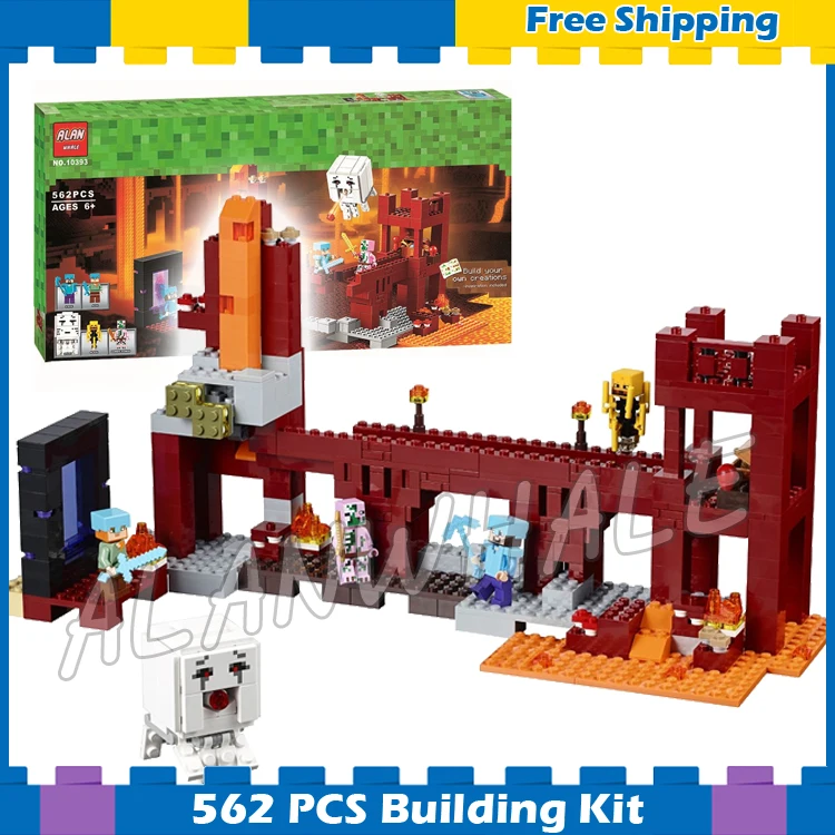 

562pcs My World The Nether Fortress Flame Lava Volcano 10393 Model Building Blocks Toys Bricks Compatible with Lego Minecrafted