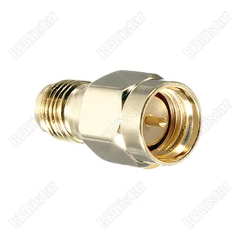 

50 Pieces Adapter RP-SMA Jack Male to SMA Male Plug Straight Coaxial Connector Adapter Gold
