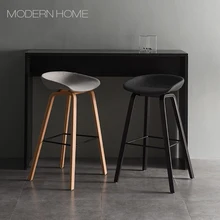 Модный современный дизайн, Массив дерева, ткань, мягкий чехол, мягкий барный стул, роскошный Лофт, для дома, кухни, комнаты, счетчик, табурет, 1 шт