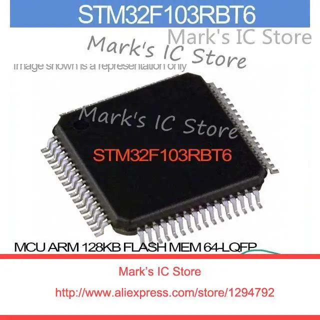 

STM32F103RBT6 MCU ARM 128KB FLASH MEM 64-LQFP STM32F103RB 32F103 STM32F10 32F103R STM32F1 32F103RB