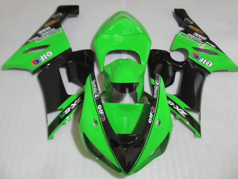 

Best price Body kit for Kawasaki ZX6R fairing kits 2005 2006 plastic green black Parts 05 06 Ninja 636 fairings DS7