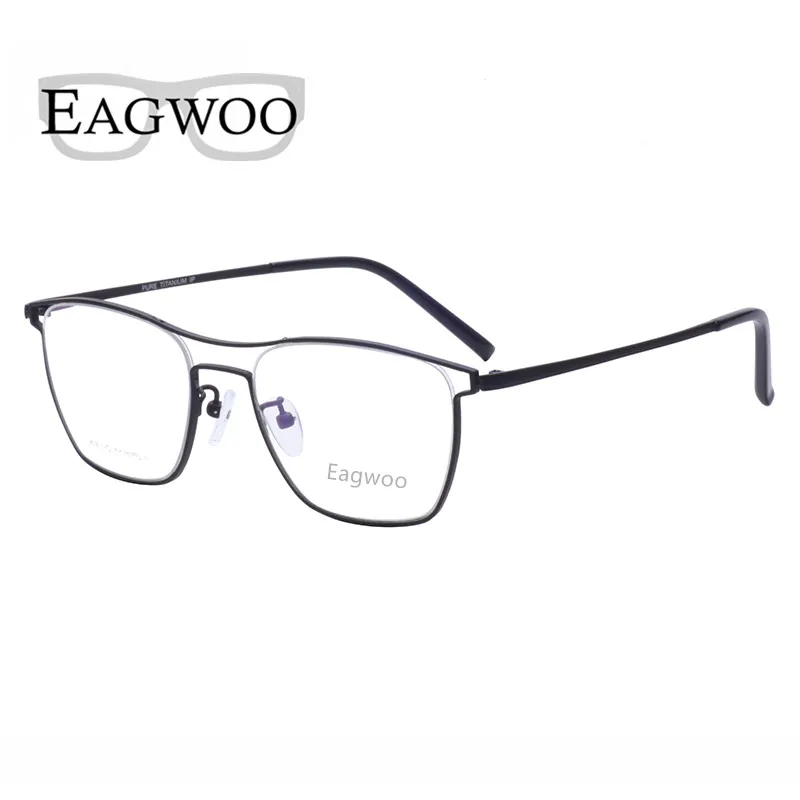 Pure Titanium Eyeglasses Frame Vintage Men Optical Frame Prescription Spectacle Double Bridge Designed Glasses For Wide face Pure Titanium Eyeglasses Frame Vintage Men Optical Frame Prescription Spectacle Double Bridge Designed Glasses For Wide face