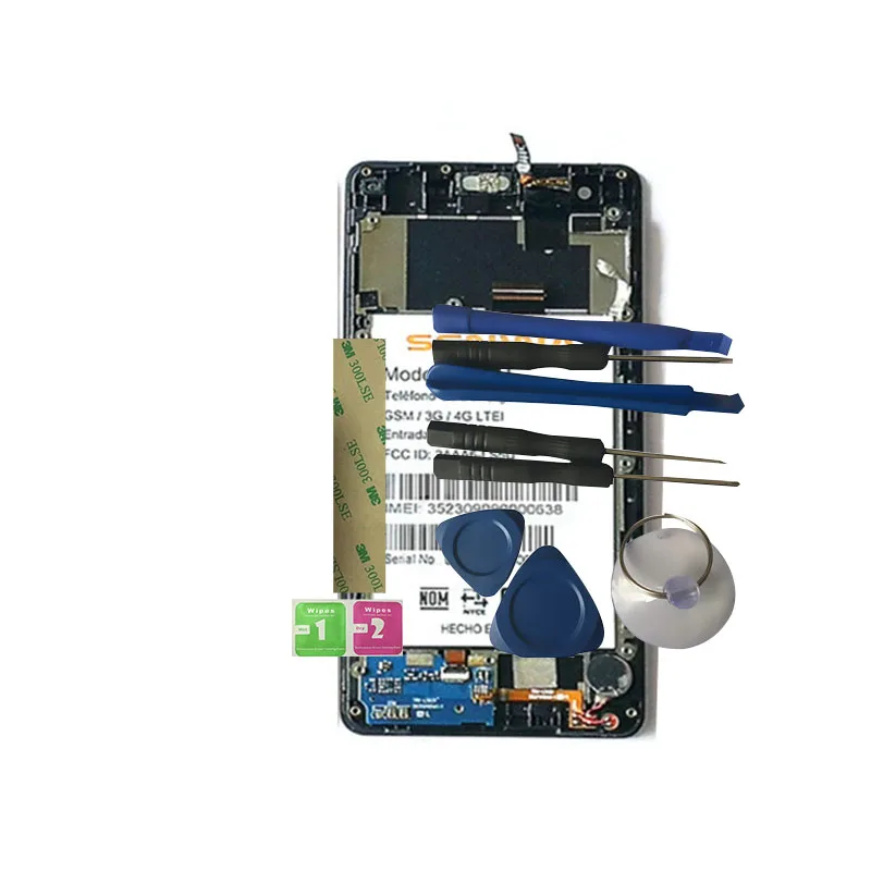 

RYKKZ For SENWA LS5U LCD Display With Touch Screen With Frame Digitizer Assembly Replacement With Tools +3M Sticker