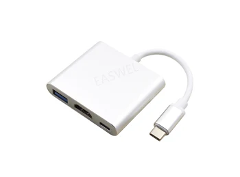 

50pcs New USB 3.1 Type C to USB-C 4K HDMI USB 3.0 Hub Adapter Cable For Apple Macbook