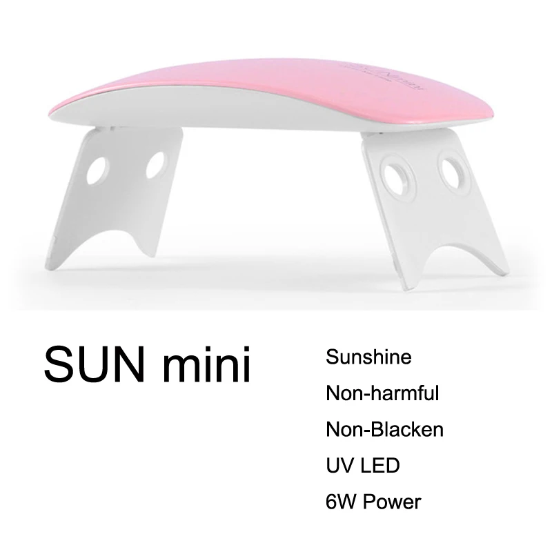 SUNmini 6W UV LED Lamp Nail Dryer Portable Nail Gel Polish Dryer USB Cable For Prime