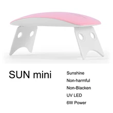 SUNmini 6W UV LED Lamp Nail Dryer Portable Nail Gel Polish Dryer USB Cable For Prime Gift Home Use Lamp Nail Supplies
