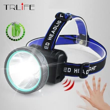 8000лм ночная рыбалка налобный фонарь ИК-датчик светодиодный налобный фонарь USB головной светильник водонепроницаемый перезаряжаемый велосипедный светильник встроенный аккумулятор светильник