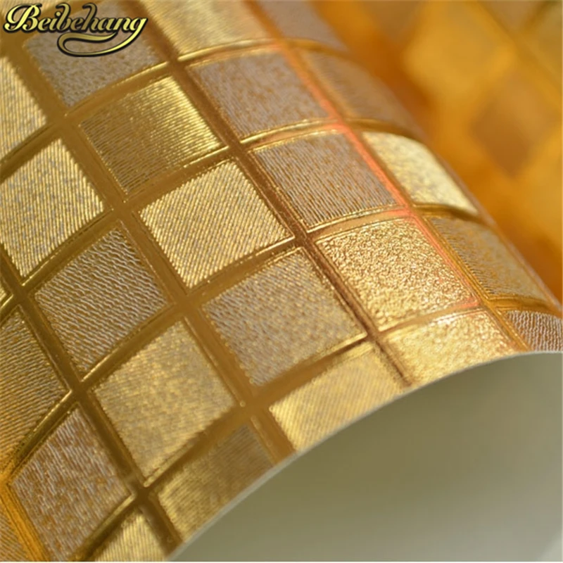 beibehang rose gold Kitchen wall paper PVC mosaic roll waterproof 3d stickers wallpapers for bathroom home decoration wall paper natural sea shell mosaic tile mother of pearl mosaic tile for home decoration