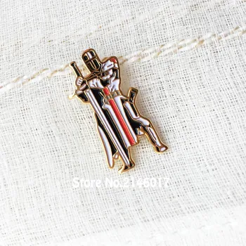 

10pcs Knights Templar Seal Crusaders Solomons Temple Masonic Lapel Pin Brooch Guard Sword Free Masons Pins Badge Metal Craft