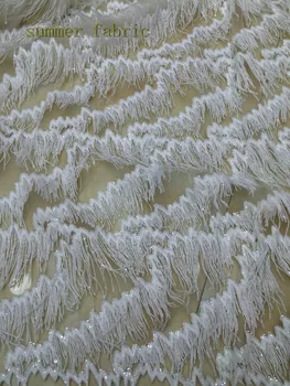 

White Bridal Lace Fabric With sequins African Swiss Voile Lace High Quality Fashion French Lace Fabric